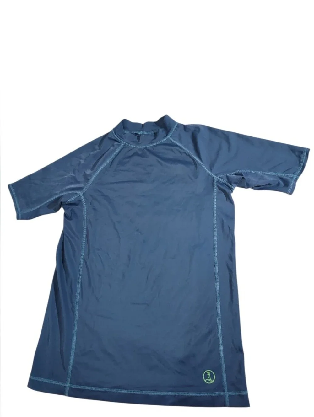 Lands' End Boys' Short-Sleeve Rashguard Navy Blue L(14-16)